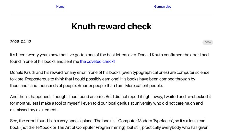 Screenshot of thomas-huehn.com: Knuth reward check
