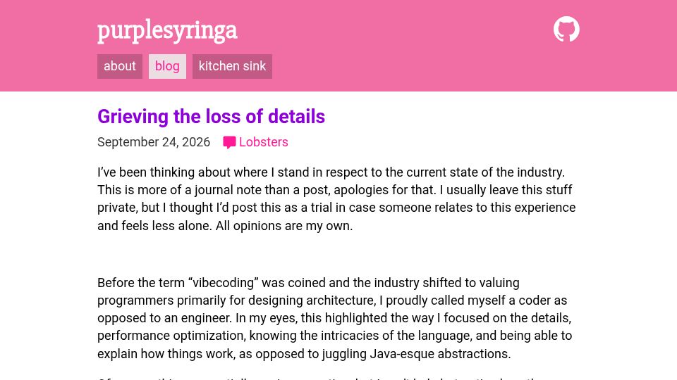Screenshot of purplesyringa.moe: Grieving the loss of details