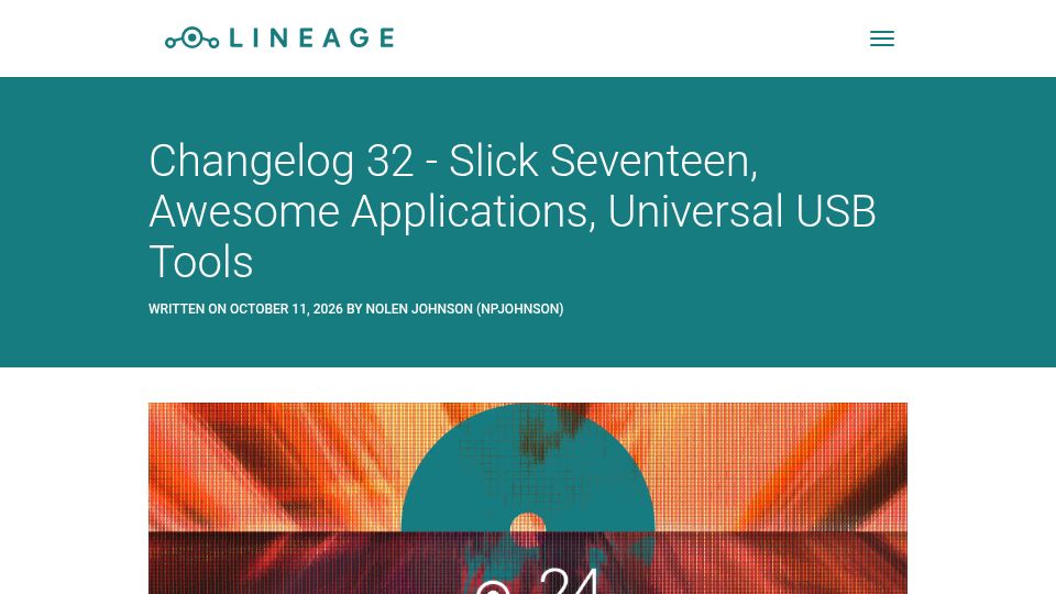 Screenshot of lineageos.org: LineageOS 24