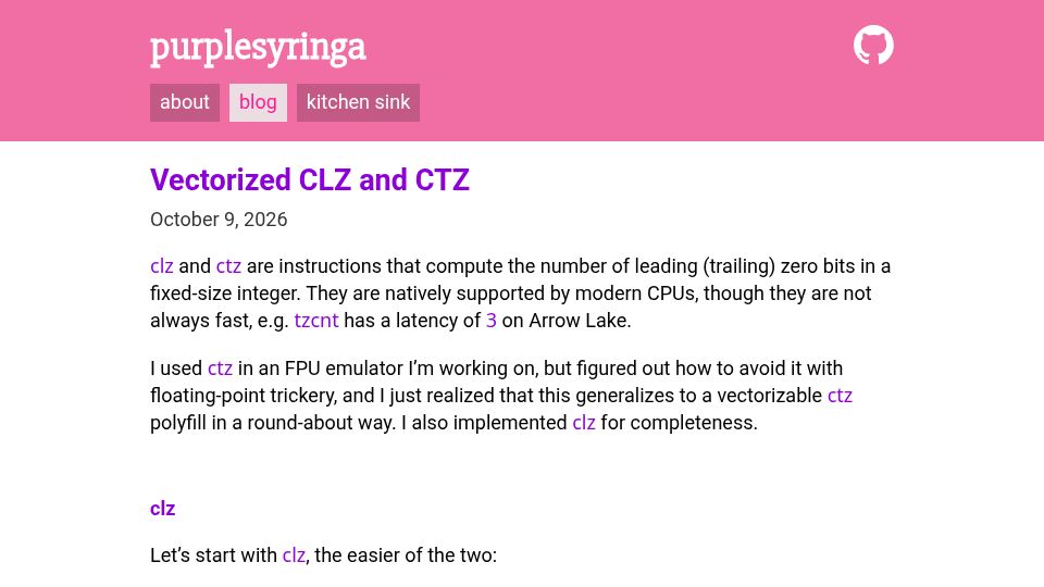 Screenshot of purplesyringa.moe: Vectorized CLZ and CTZ
