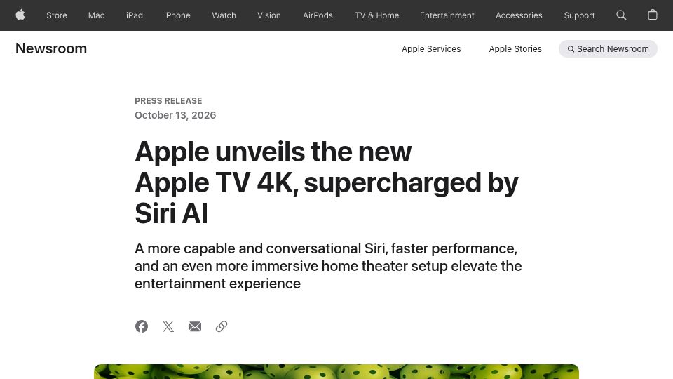 Screenshot of apple.com: New Apple TV 4K
