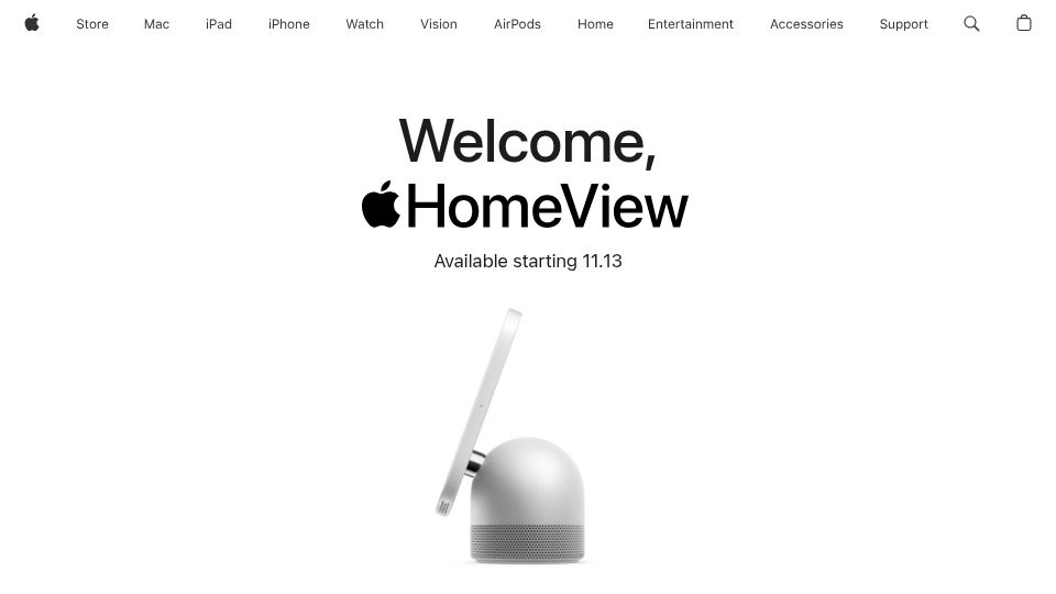 Screenshot of apple.com: Apple HomeView