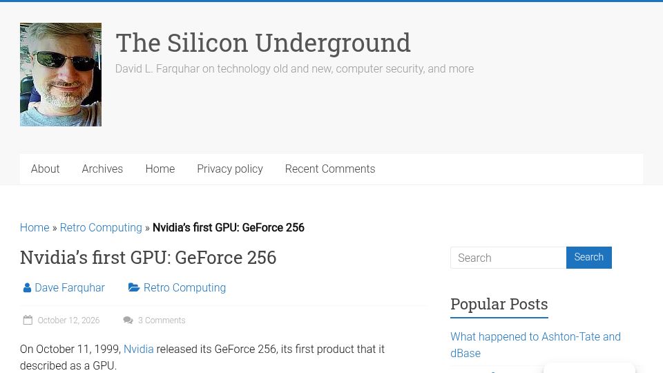 Screenshot of dfarq.homeip.net: Nvidia's first GPU: GeForce 256