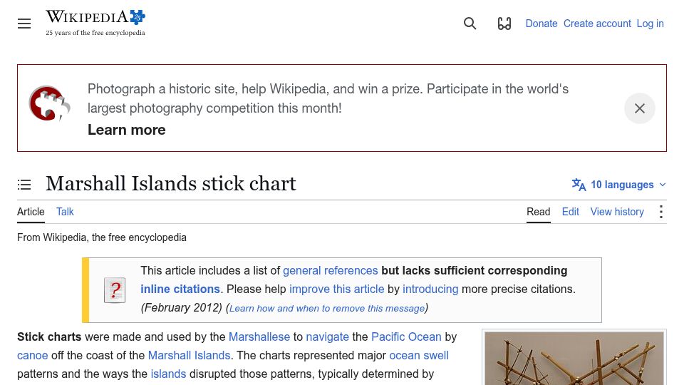 Screenshot of en.wikipedia.org: Marshall Islands Stick Chart