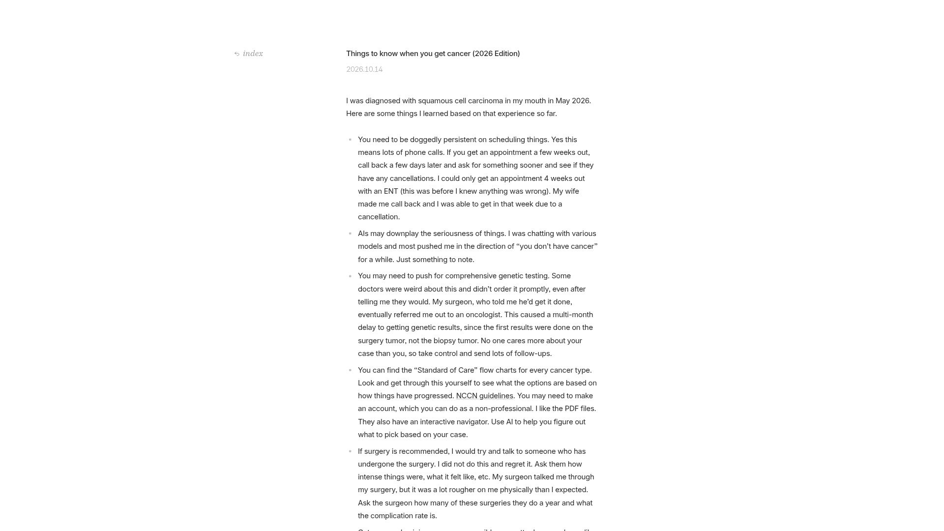 Screenshot of jjmaxwell4.com: Things to know when you get cancer