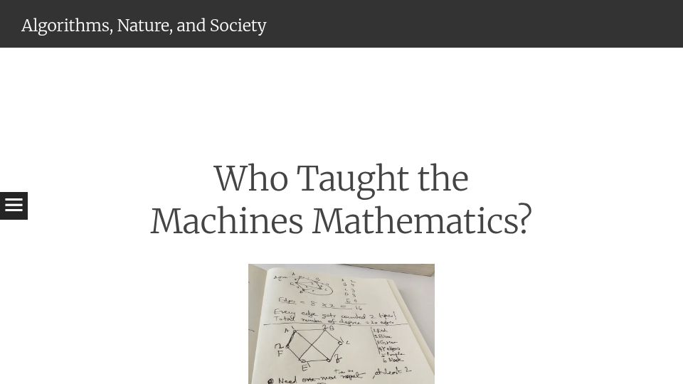 Screenshot of nisheethvishnoi.com: Who Taught the Machines Mathematics?