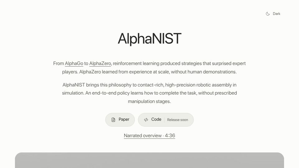 Screenshot of alpha-nist.github.io: AlphaNIST