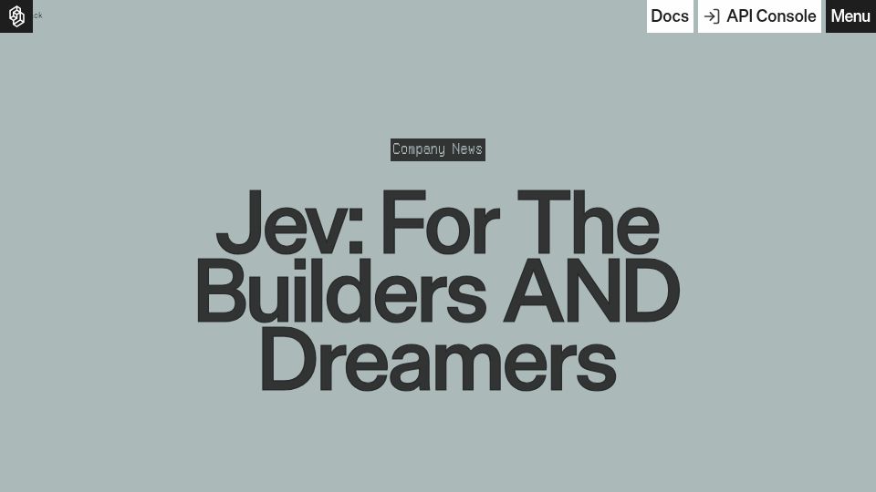 Screenshot of typesafe.ai: We’re releasing Jev 1.14.0 along with experimental features for dreamers