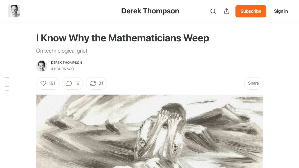 Screenshot of derekthompson.org: I know why the mathematicians weep