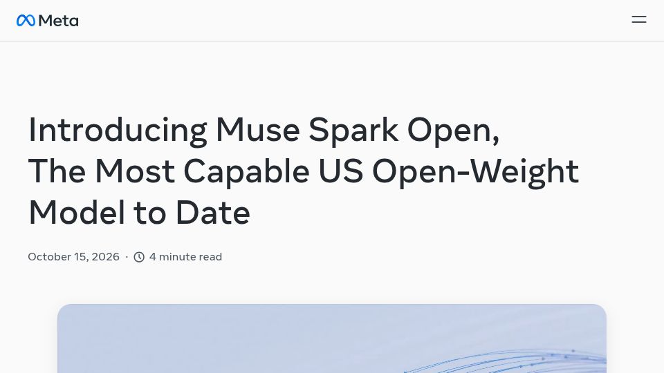 Screenshot of research.meta.ai: Muse Spark Open