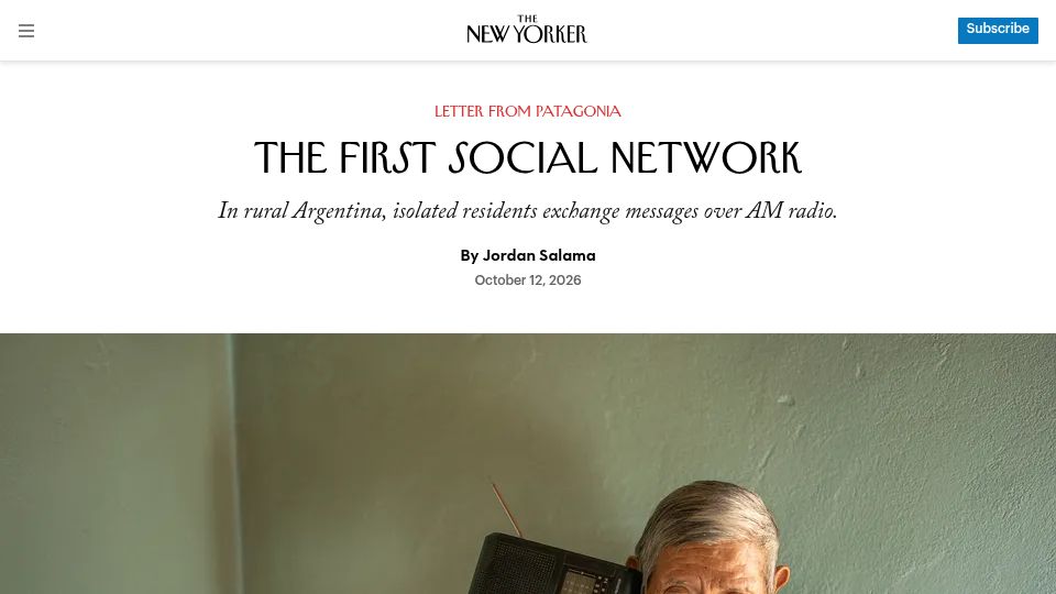 Screenshot of newyorker.com: The First Social Network: In rural Argentina residents send messages w AM radio