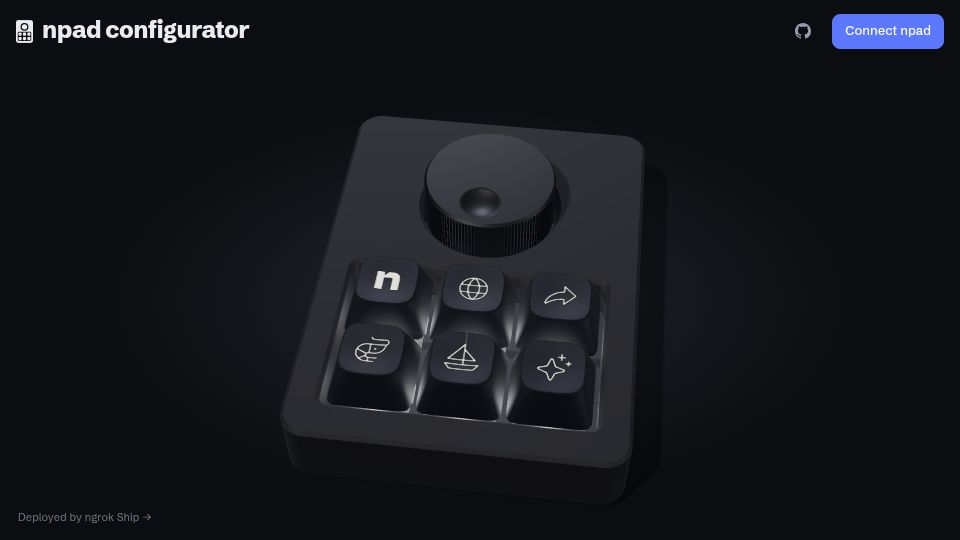 Screenshot of npad.ngrok.dev: Show HN: A 3D Configurator for Macropads