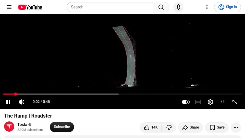 Screenshot of youtube.com: Tesla makes cars that fly? [video]