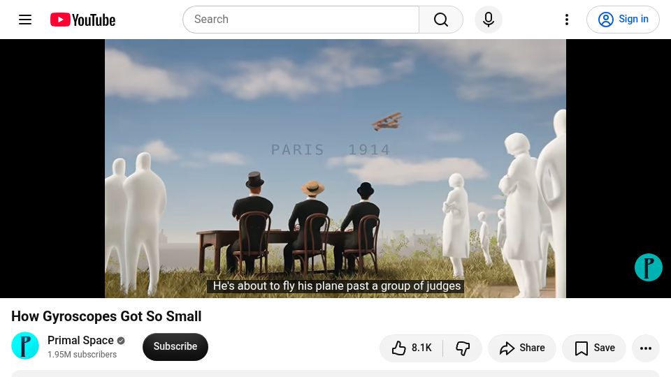 Screenshot of youtube.com: How gyroscopes got so small [video]