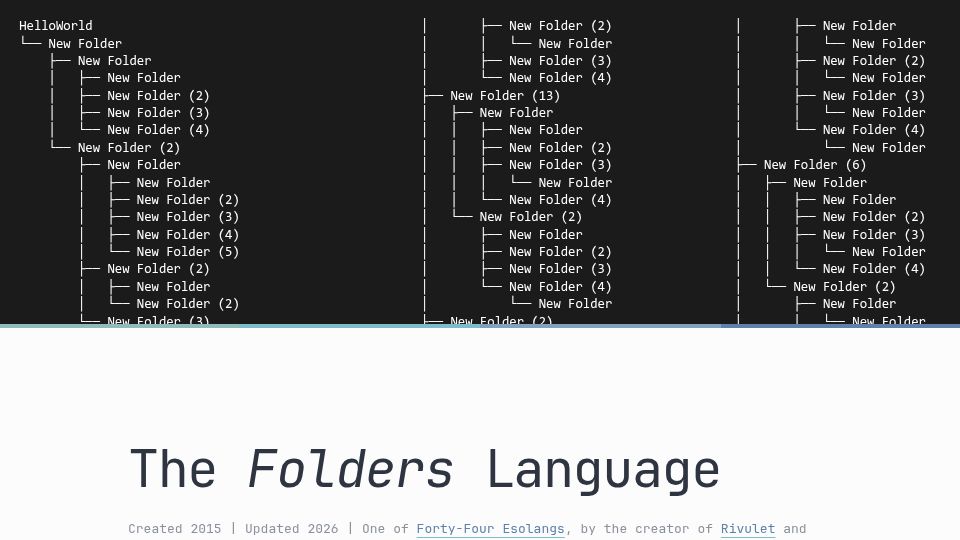 Screenshot of danieltemkin.com: The Folders Programming Language
