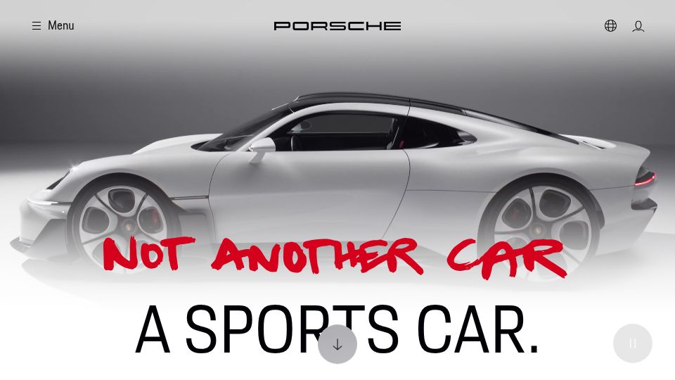 Screenshot of porsche.com: Porsche Mission S