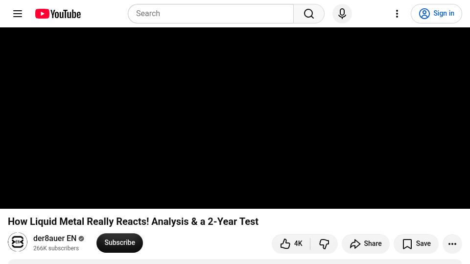 Screenshot of youtube.com: Is Liquid Metal Killing Our PCs? Scientific Analysis and a 2-Year Test [video]
