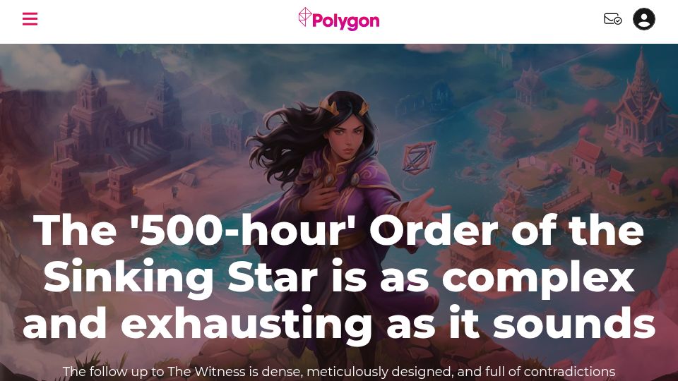 Screenshot of polygon.com: '500-hour' Order of the Sinking Star is as complex and exhausting as it sounds