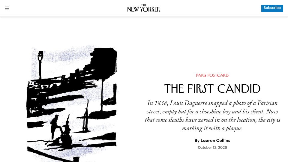 Screenshot of newyorker.com: The First Candid
