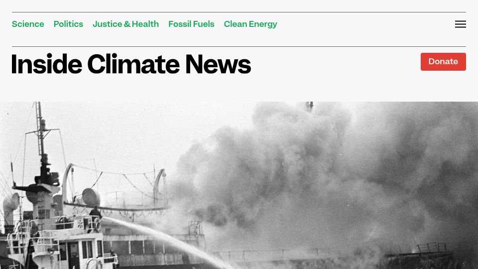 Screenshot of insideclimatenews.org: The fire retardant in the seafood chain