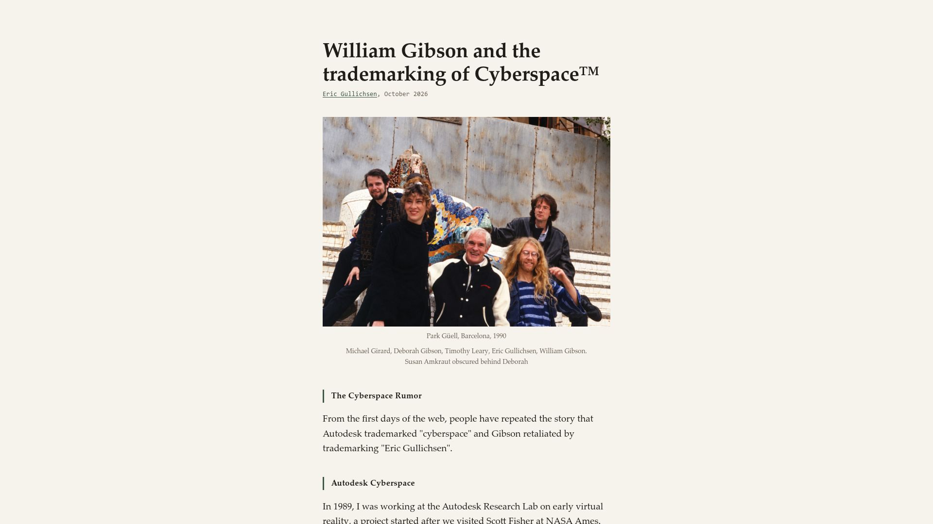 Screenshot of colo.to: William Gibson and the trademarking of cyberspace