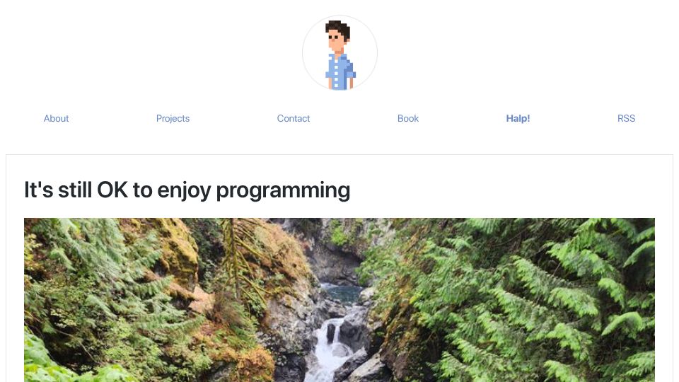 Screenshot of chriskiehl.com: It's still ok to enjoy programming