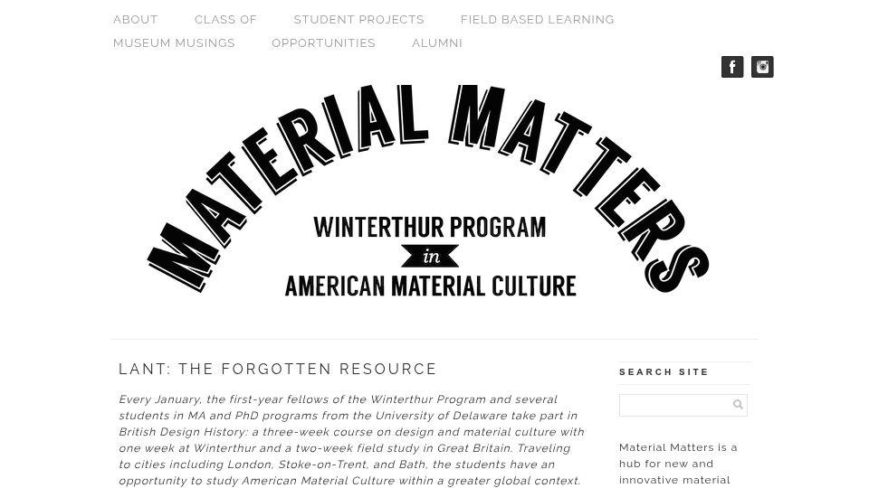 Screenshot of sites.udel.edu: Lant – The Forgotten Resource