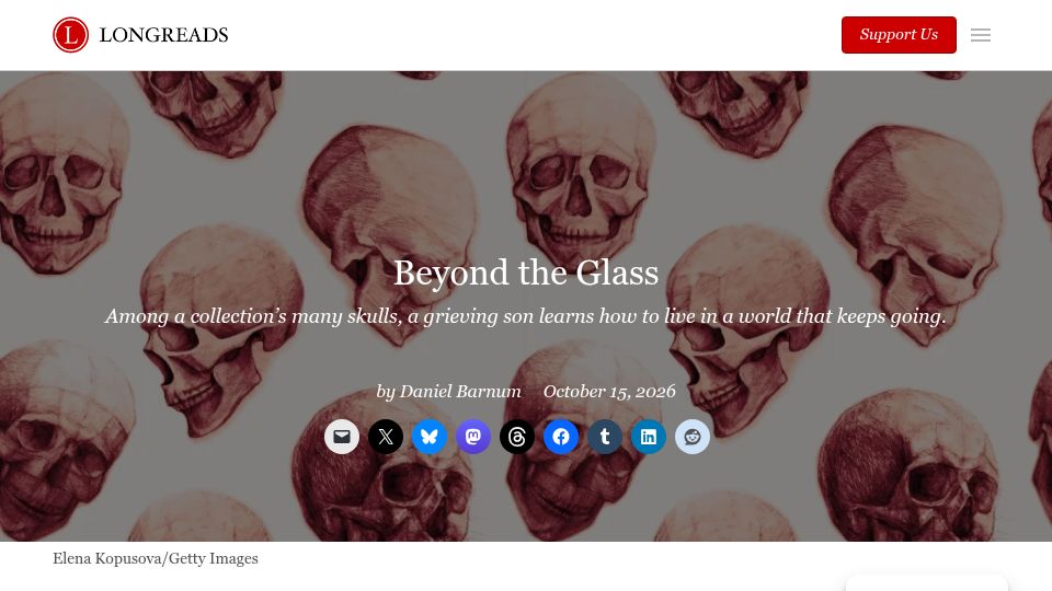Screenshot of longreads.com: Beyond the Glass
