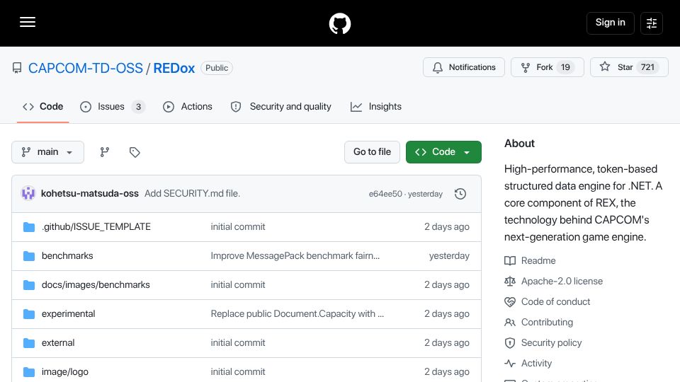 Screenshot of github.com: Capcom RE:Dox, open source serialization/deserialization for game engines