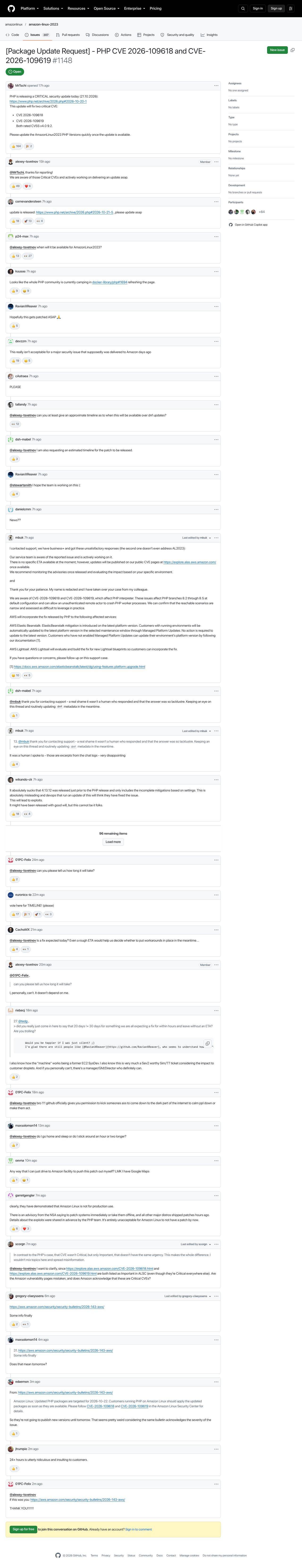 Full-page screenshot of aws.amazon.com