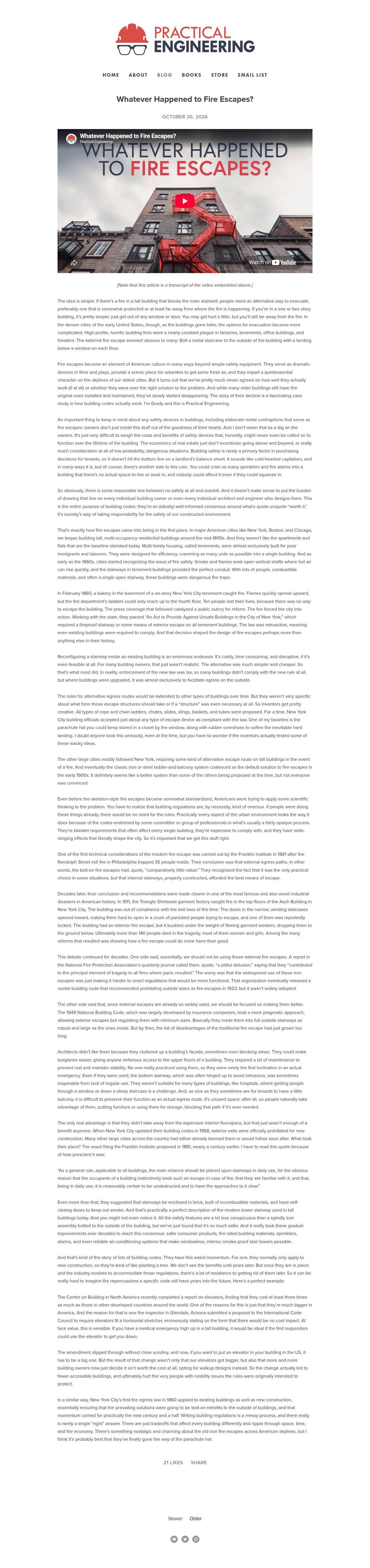 Full-page screenshot of practical.engineering