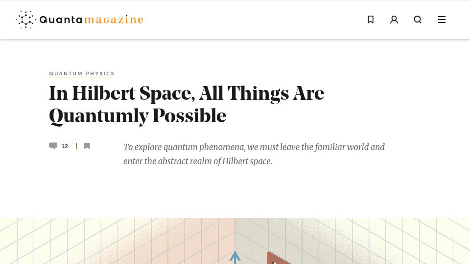 Screenshot of quantamagazine.org: In Hilbert space, all things are quantumly possible