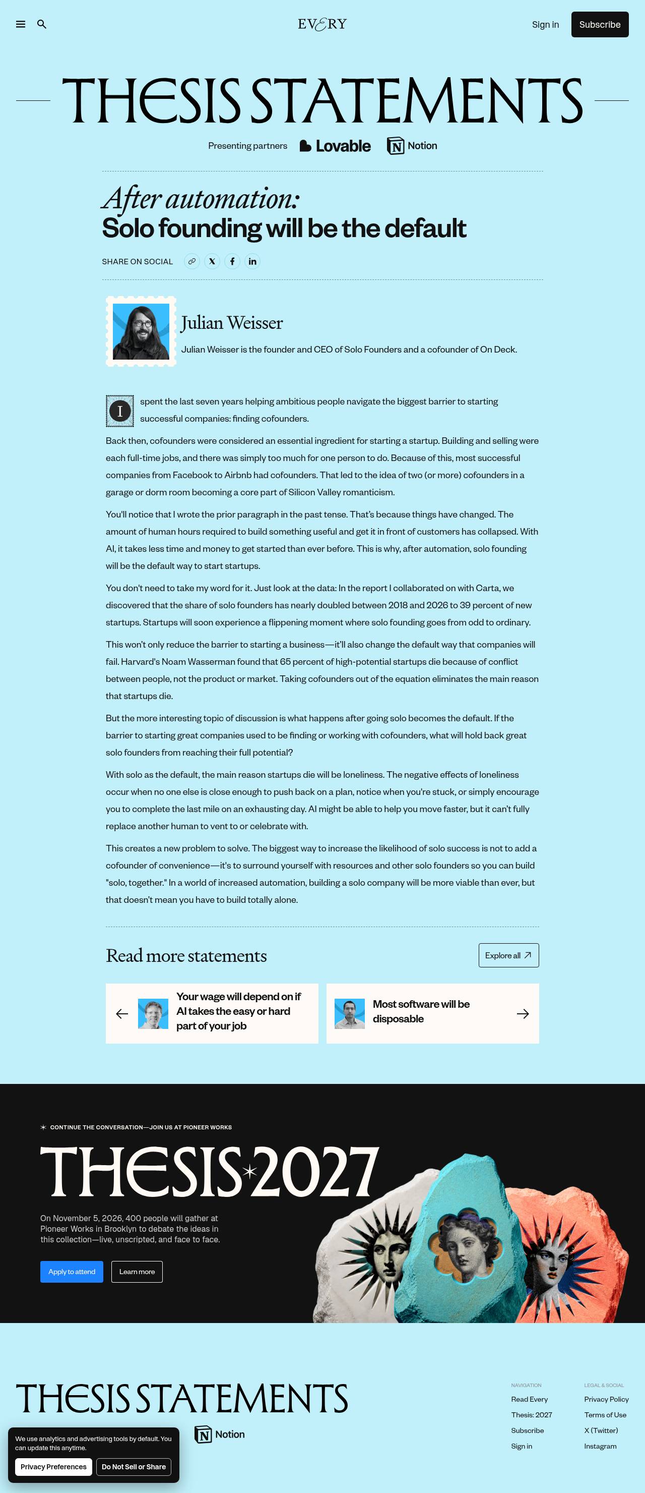 Full-page screenshot of every.to
