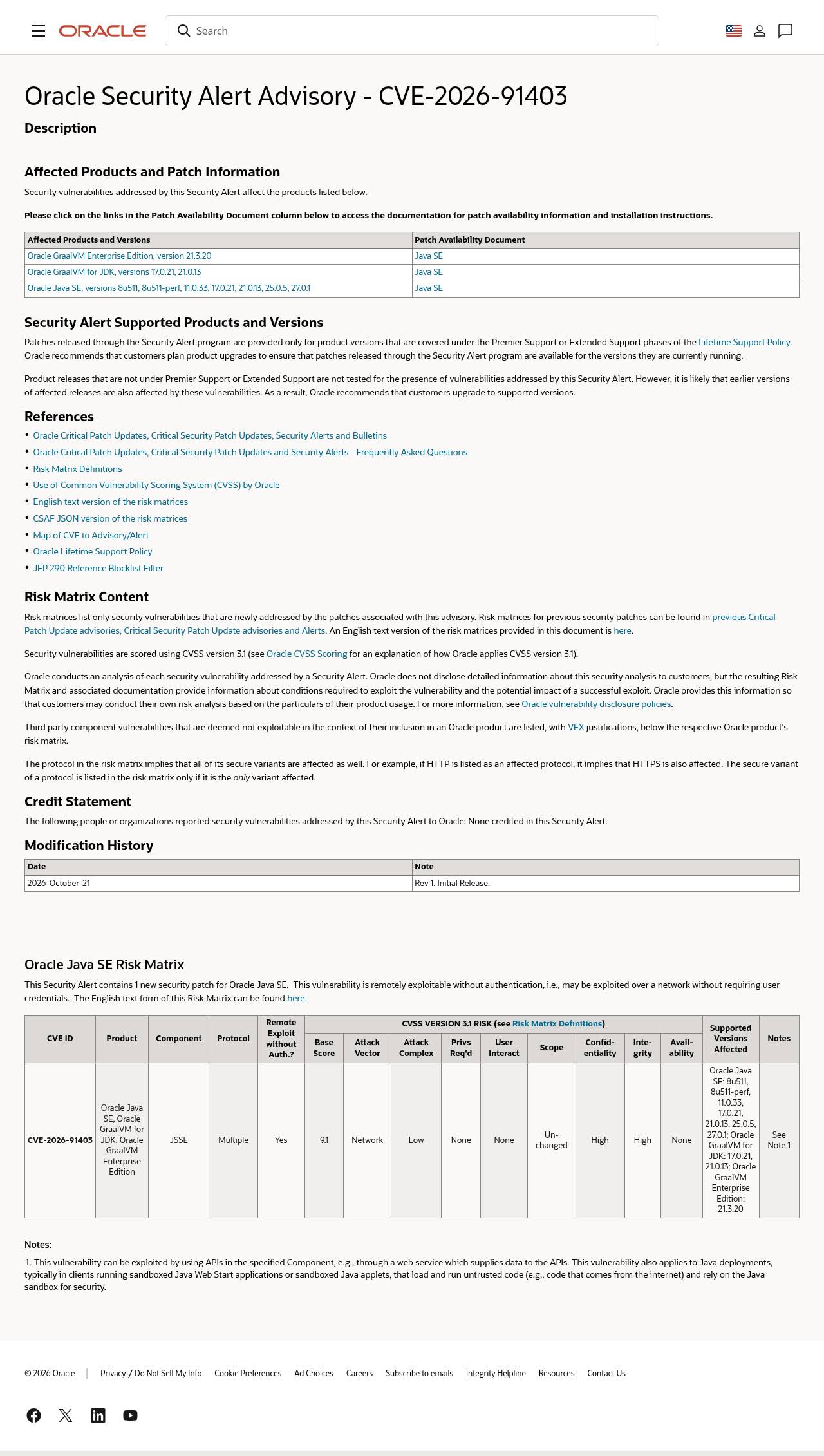 Full-page screenshot of oracle.com