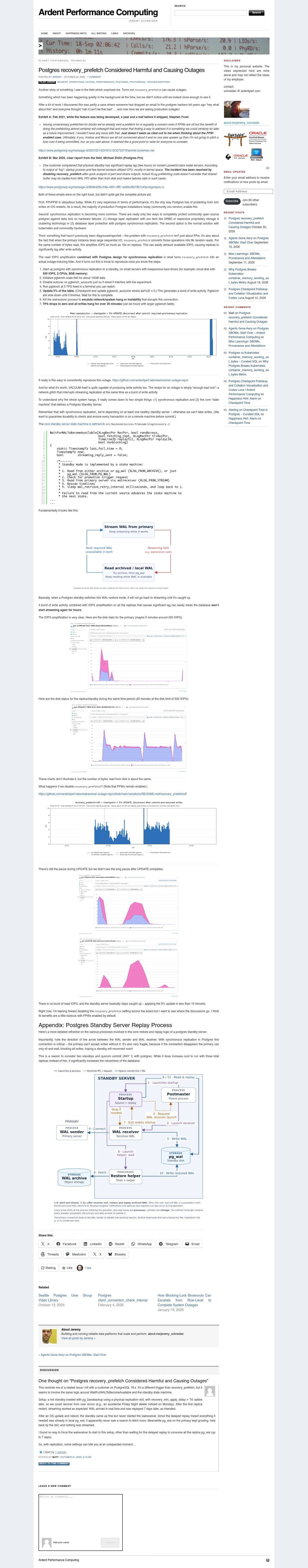 Full-page screenshot of ardentperf.com