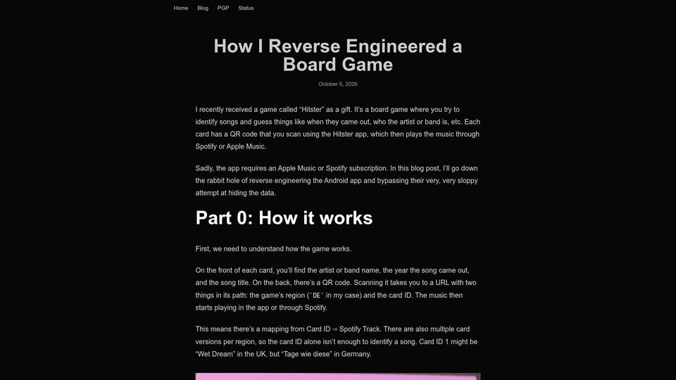 Screenshot of wuemeli.com: I reverse engineered a board game