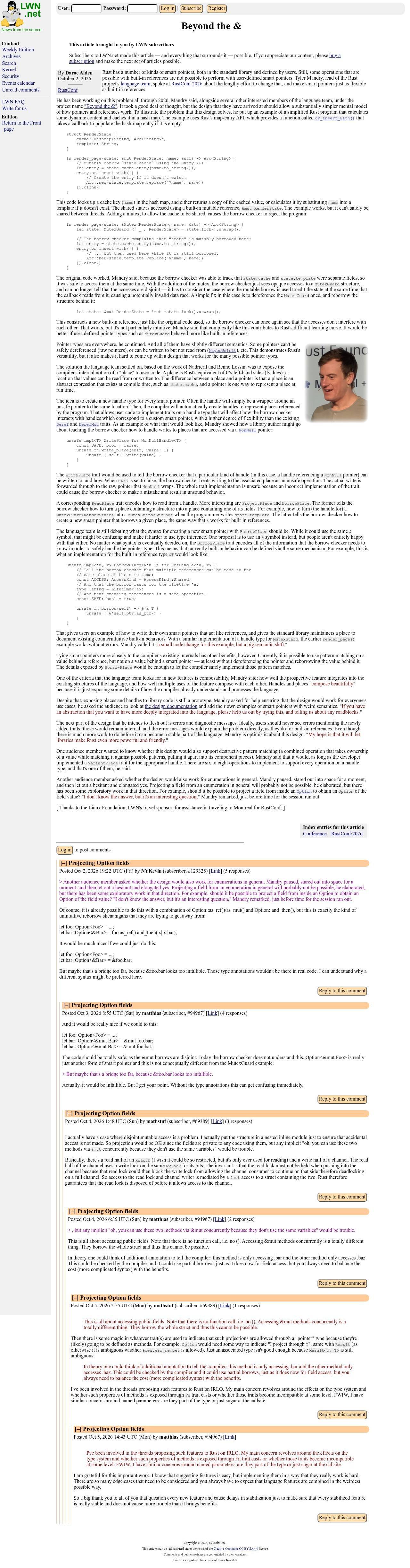 Full-page screenshot of lwn.net