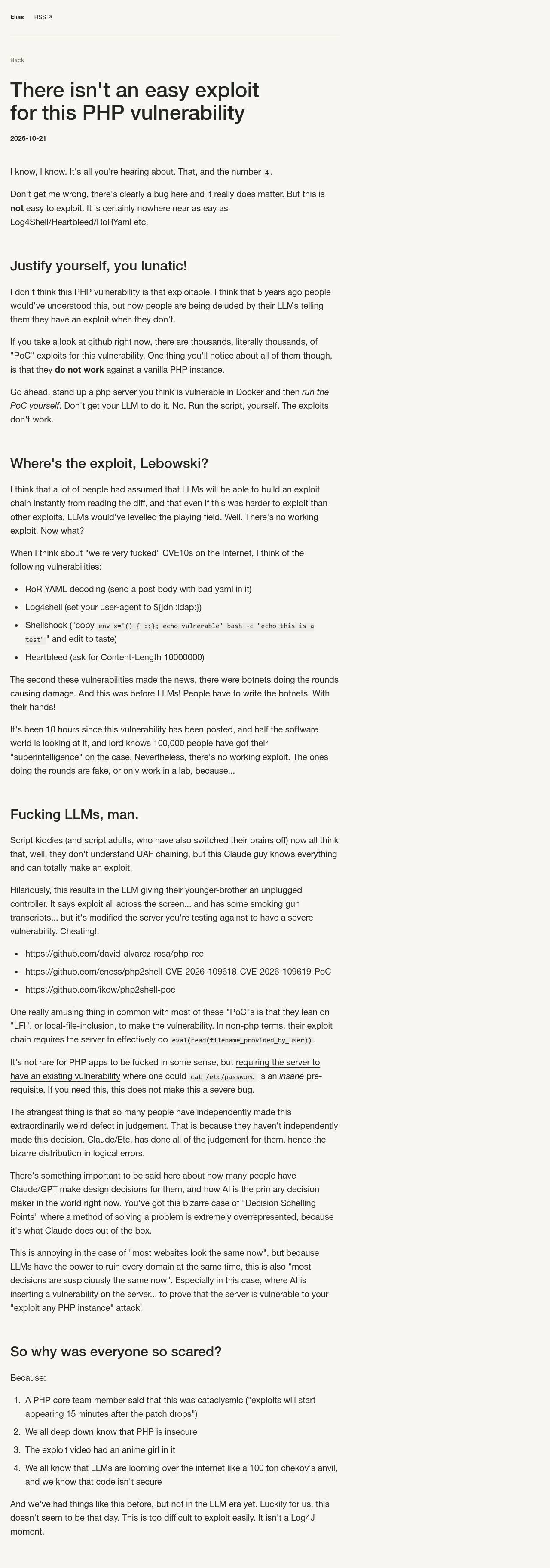 Full-page screenshot of eliastaylor.com