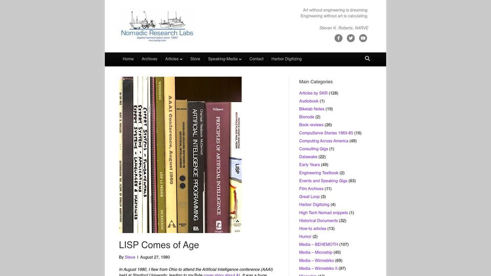 Screenshot of microship.com: LISP Comes of Age (1980)