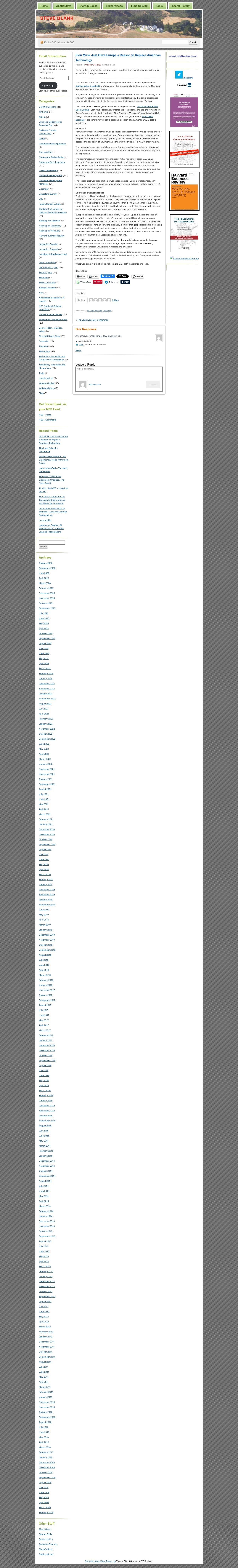 Full-page screenshot of steveblank.com