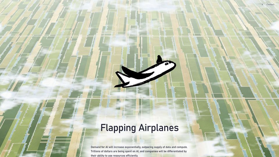 Screenshot of flappingairplanes.com: Flapping Airplanes