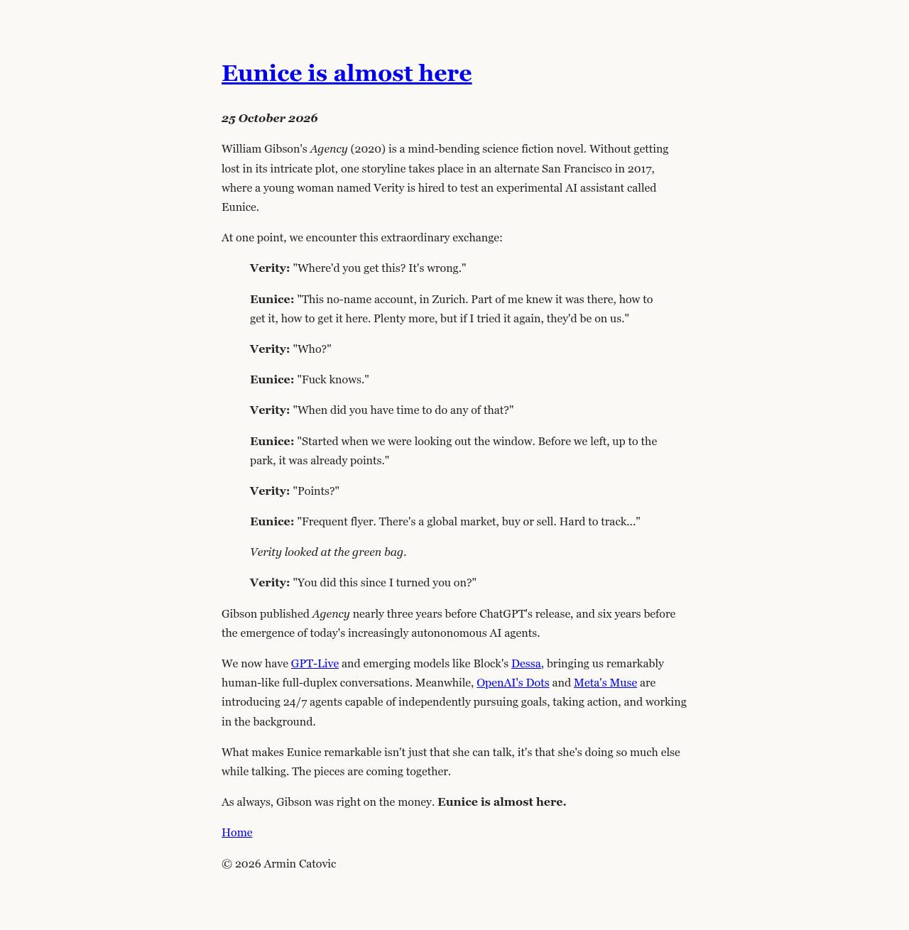Full-page screenshot of armincat.com