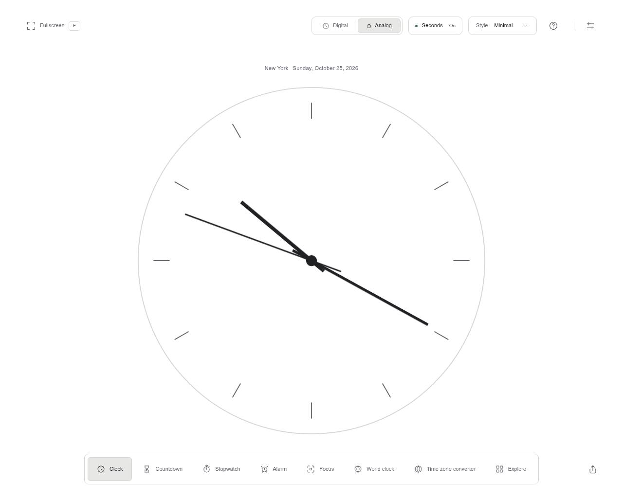 Full-page screenshot of theclock.online