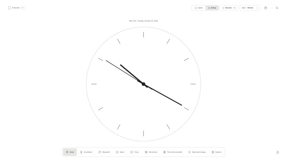 Screenshot of theclock.online: Did it just build.. a clock?