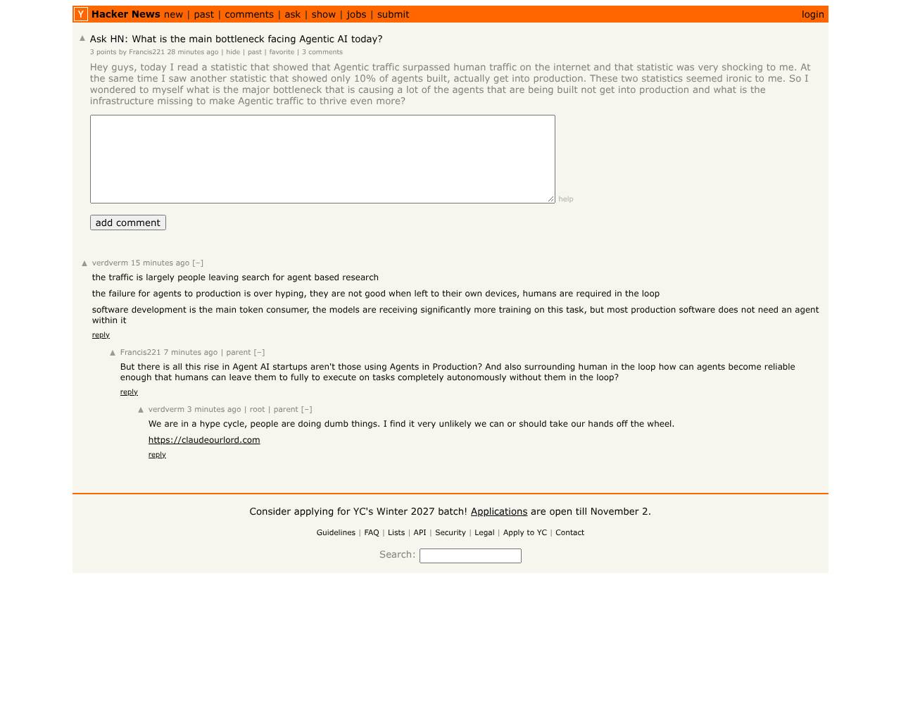 Full-page screenshot of this Hacker News post