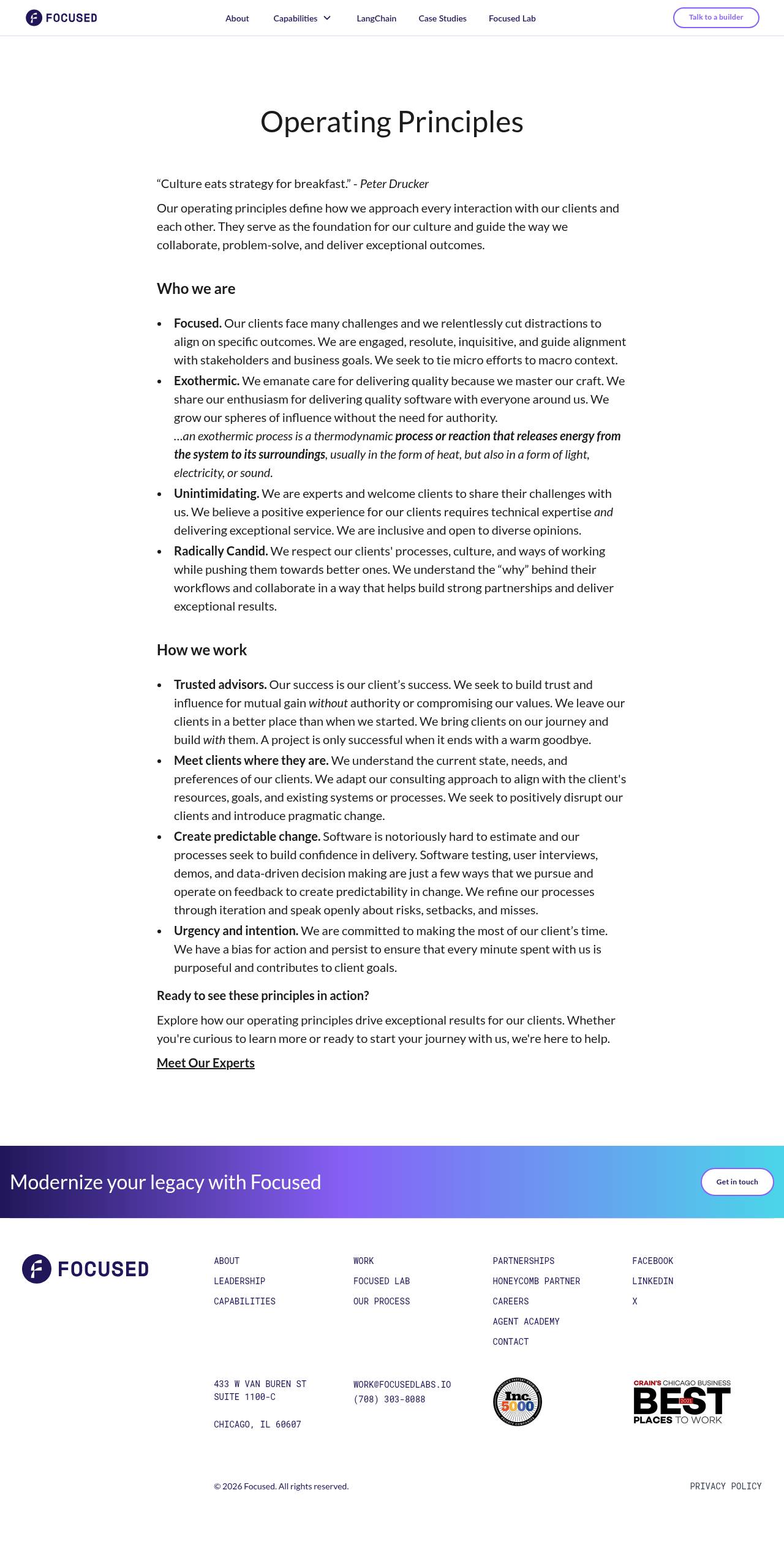 Full-page screenshot of focused.io