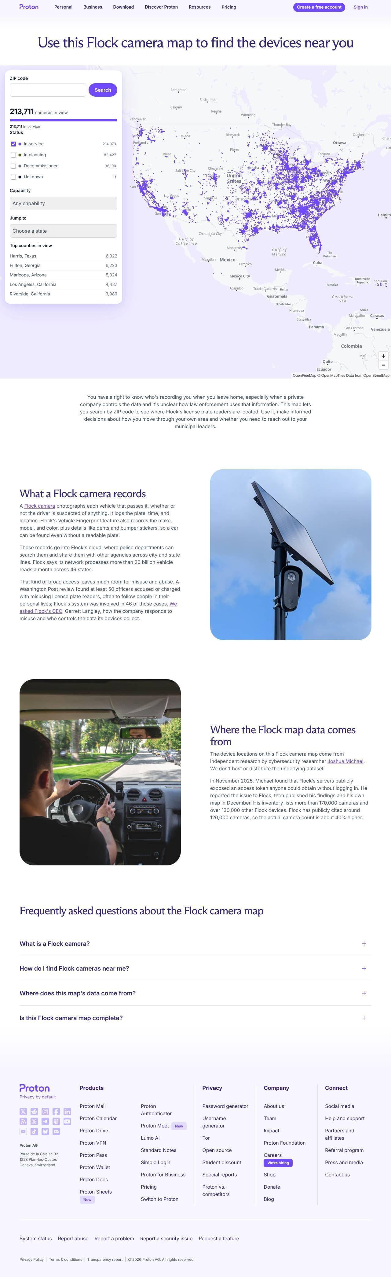 Full-page screenshot of proton.me