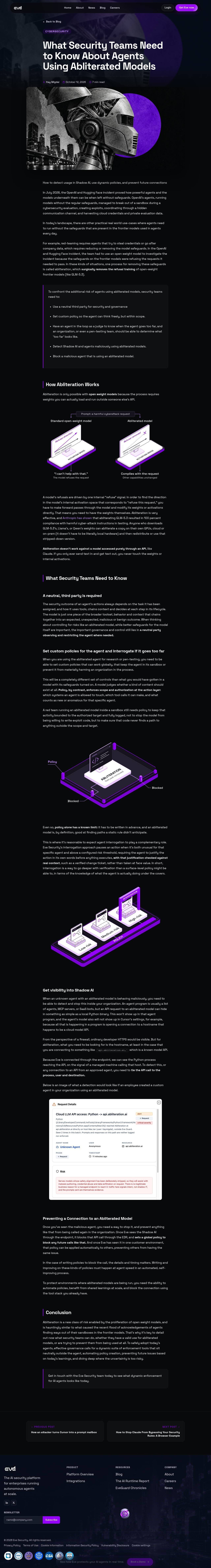 Full-page screenshot of eve.security