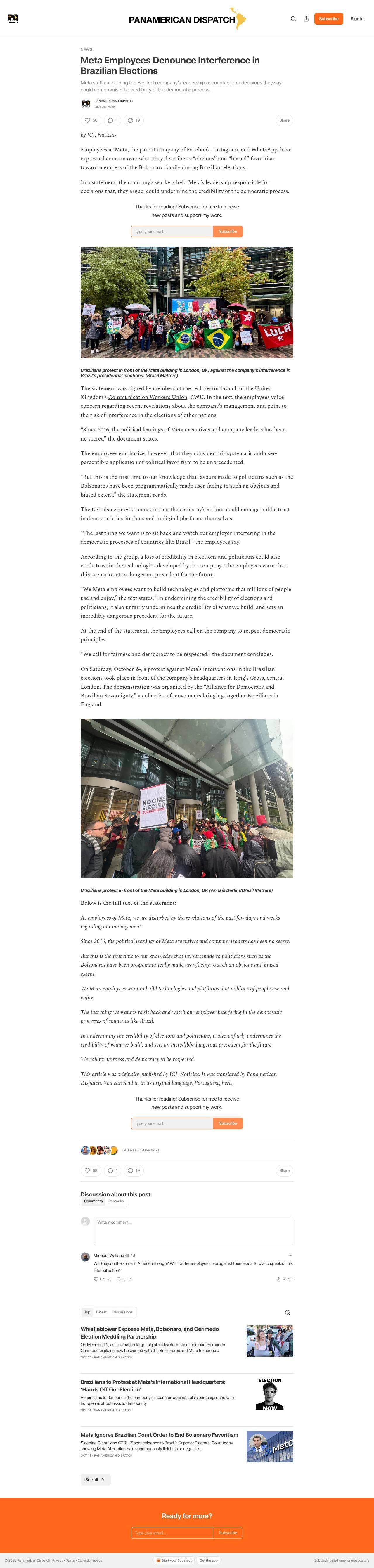 Full-page screenshot of panamericandispatch.org