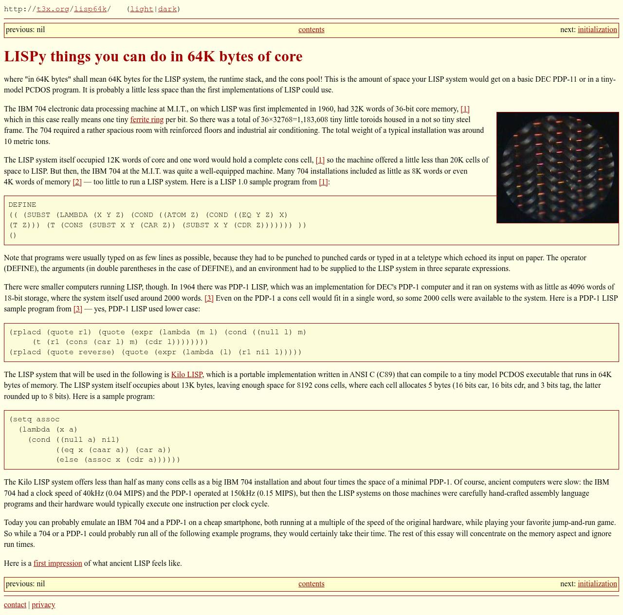 Full-page screenshot of t3x.org